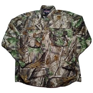 REALTREE PRO-SERIES By Whitewater Men Large Vented Hardwood‎ Camo Shirt